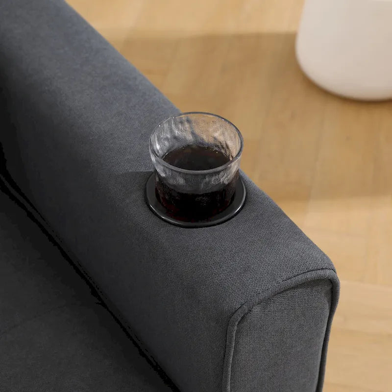 Causeuse capitonnée pliable avec lit gigogne et poches latérales