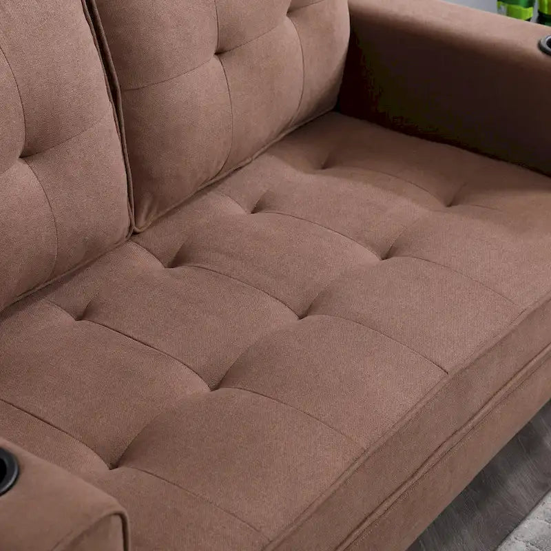 Causeuse capitonnée pliable avec lit gigogne et poches latérales