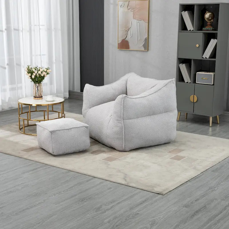 Fauteuil poire Boucle avec rembourrage en mousse à mémoire de forme pour un confort optimal