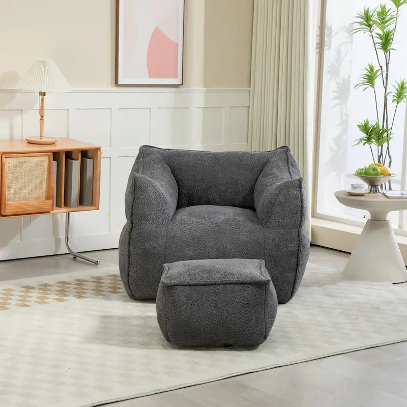 Fauteuil poire Boucle avec rembourrage en mousse à mémoire de forme pour un confort optimal
