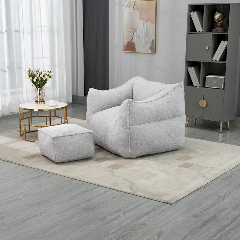 Fauteuil poire Boucle avec rembourrage en mousse à mémoire de forme pour un confort optimal