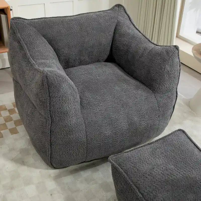 Fauteuil poire Boucle avec rembourrage en mousse à mémoire de forme pour un confort optimal