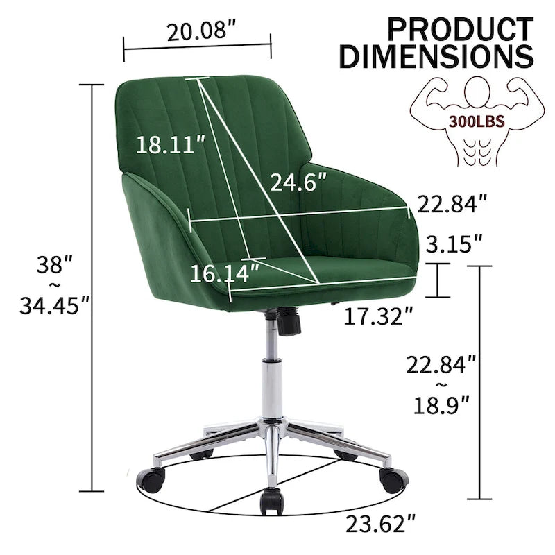 Chaise de bureau réglable, chambre à coucher, chaise pivotante ergonomique, dossier et assise, confortable pour les longues heures assises