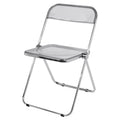Chaise de salle à manger pliante et empilable en acrylique transparent avec cadre en métal, individuelle - 73,9 (H) x 46 (L) x 47 (P) cm