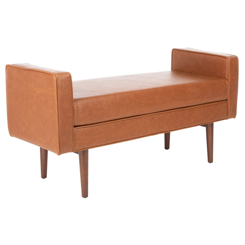 Banc Mid-Century Modern de 25 pouces - 49 L x 18 P x 25 H - 49Lx18Px25H