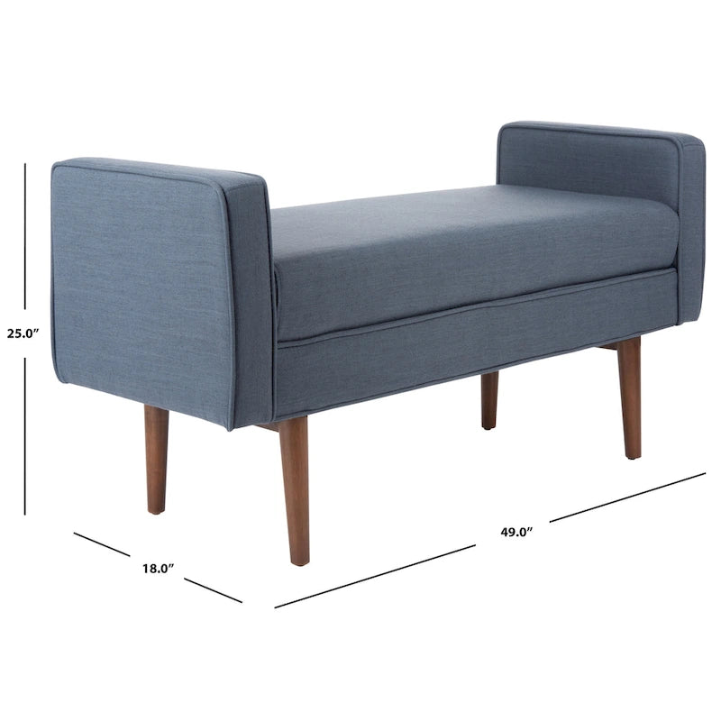 Banc Mid-Century Modern de 25 pouces - 49 L x 18 P x 25 H - 49Lx18Px25H