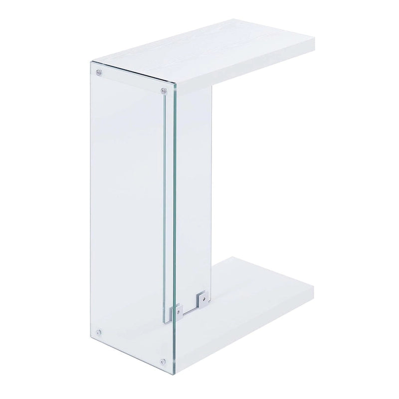 Table d'appoint en verre en forme de C