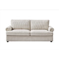 Canapé-lit en velours côtelé de 193 cm avec accoudoirs ronds et matelas grand format gigogne