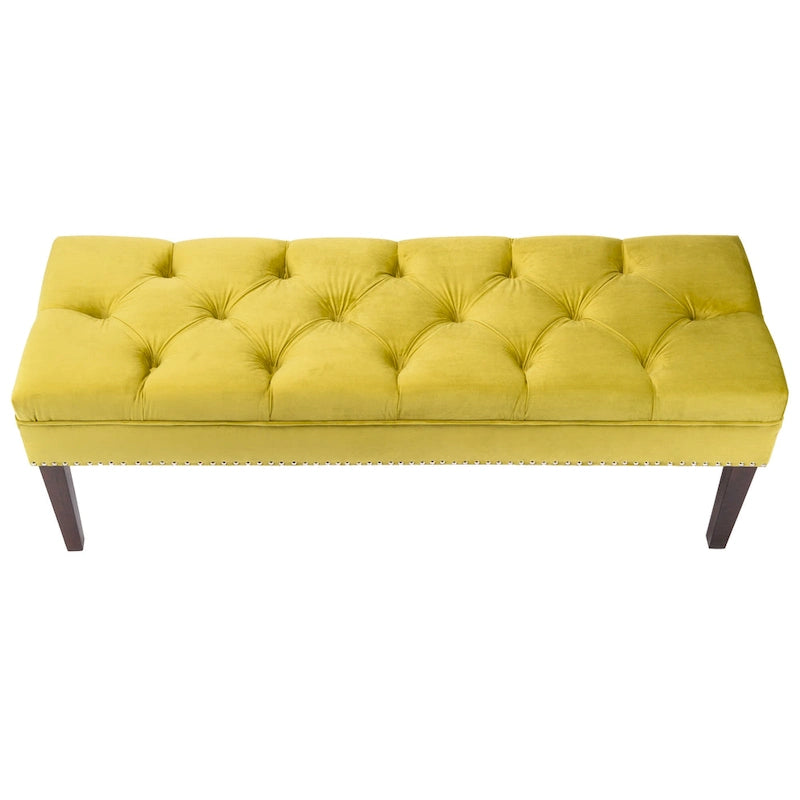 Banc de salon rembourré capitonné de style milieu de siècle