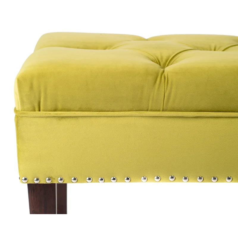 Banc de salon rembourré capitonné de style milieu de siècle
