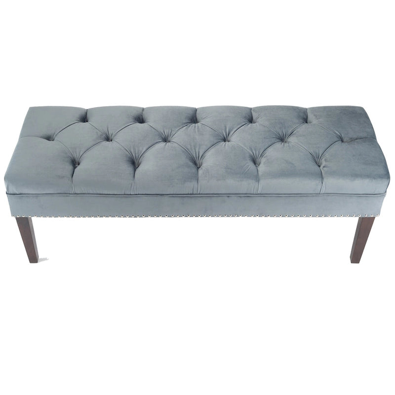 Banc de salon rembourré capitonné de style milieu de siècle