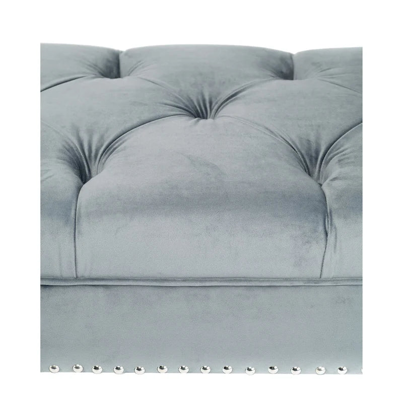 Banc de salon rembourré capitonné de style milieu de siècle
