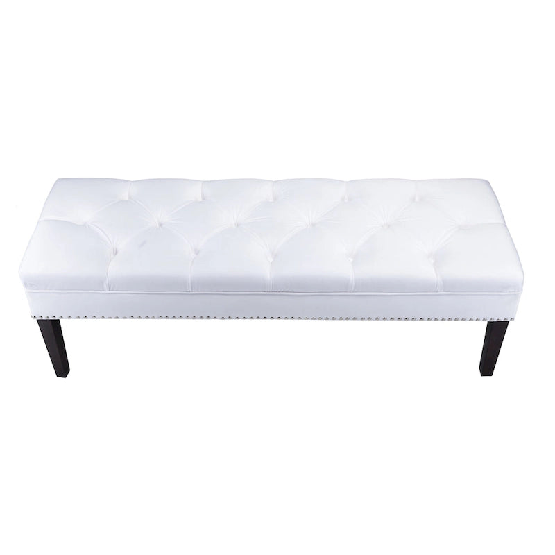 Banc de salon rembourré capitonné de style milieu de siècle