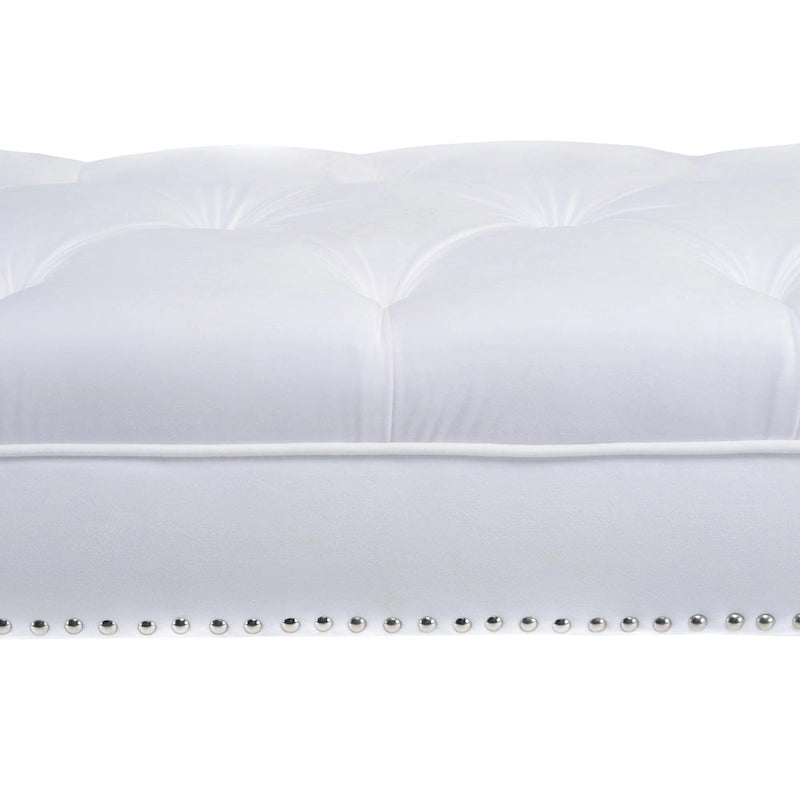Banc de salon rembourré capitonné de style milieu de siècle