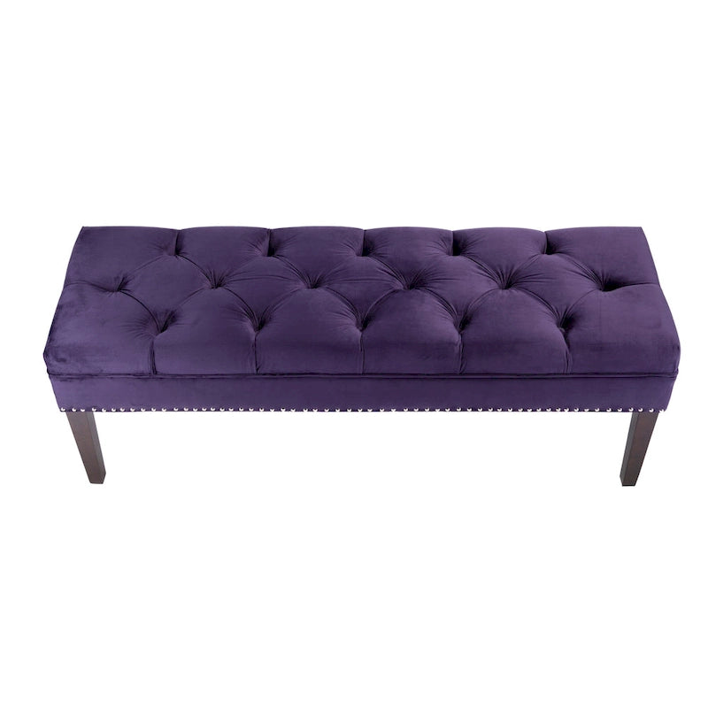 Banc de salon rembourré capitonné de style milieu de siècle