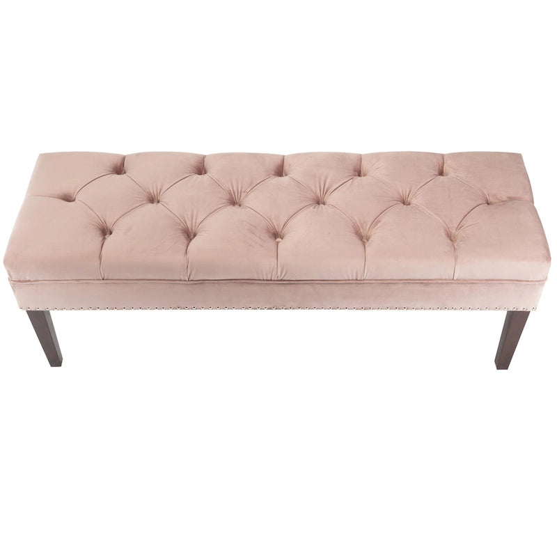 Banc de salon rembourré capitonné de style milieu de siècle