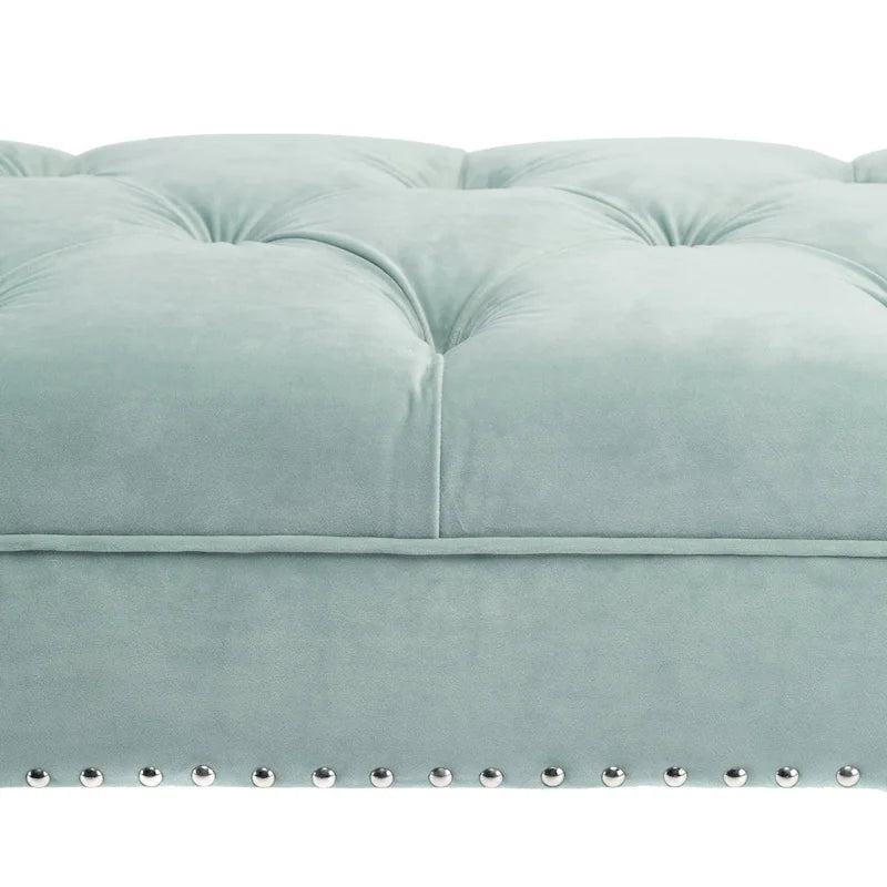 Banc de salon rembourré capitonné de style milieu de siècle