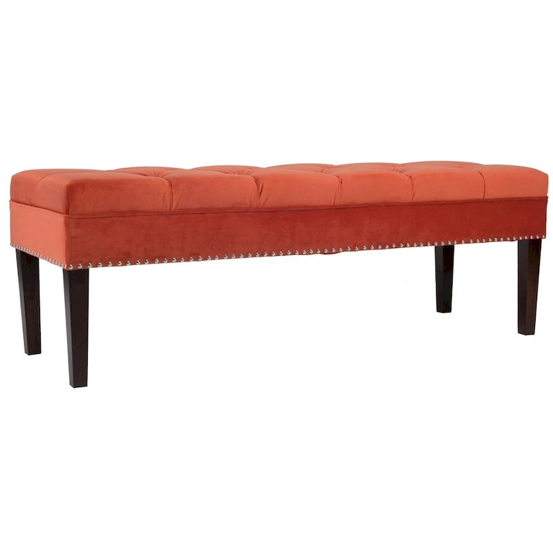 Banc de salon rembourré capitonné de style milieu de siècle