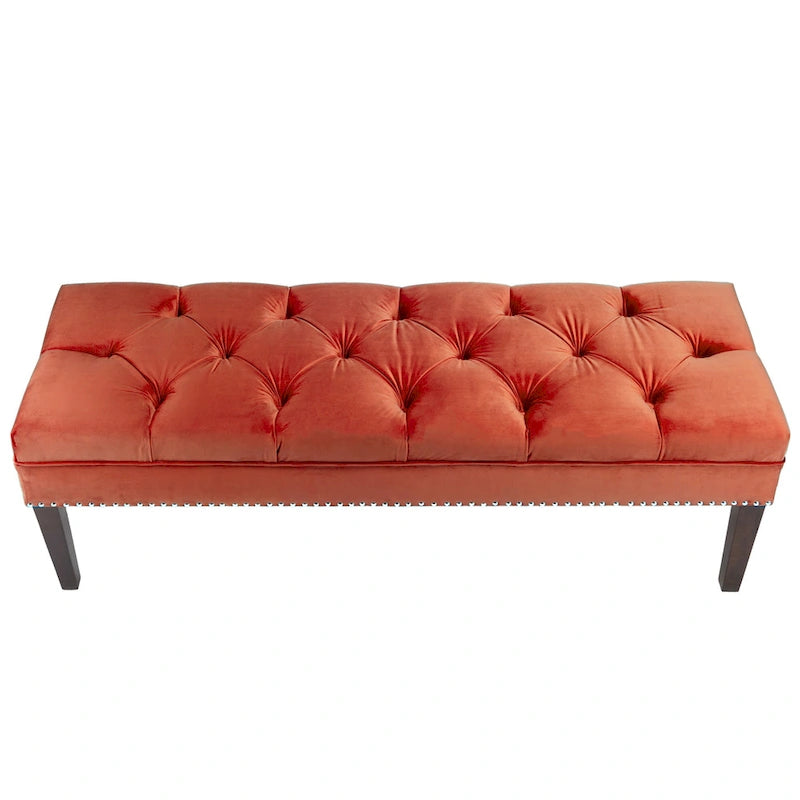 Banc de salon rembourré capitonné de style milieu de siècle