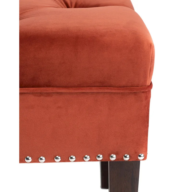 Banc de salon rembourré capitonné de style milieu de siècle