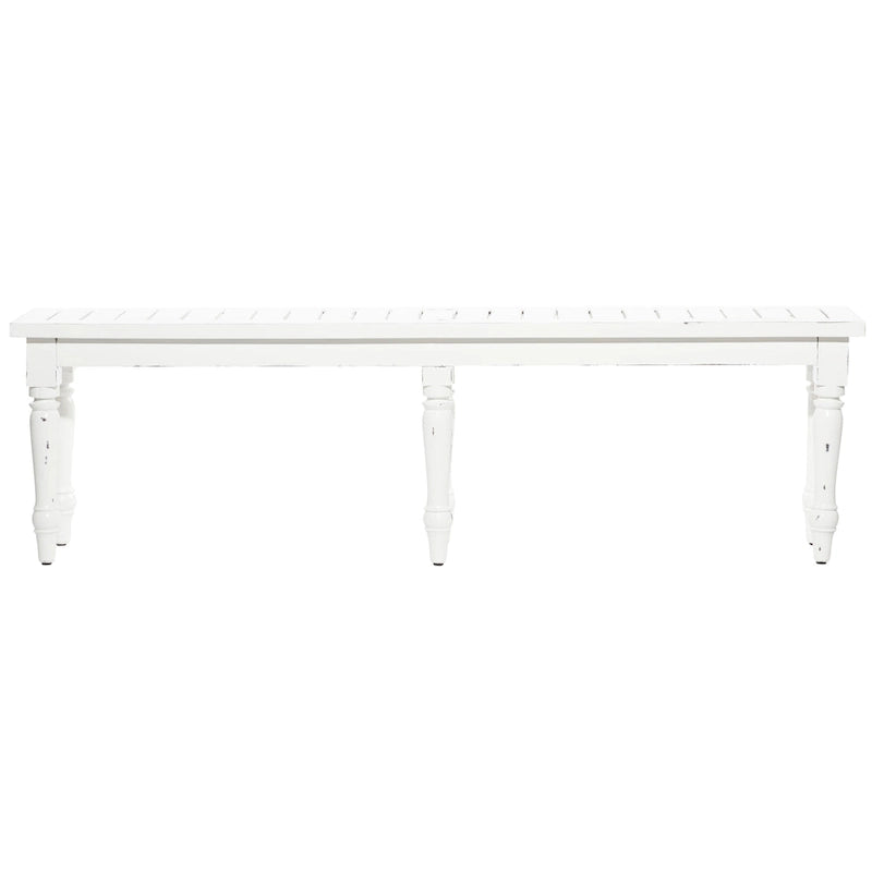 Banc Long et Mince en Bois - Blanc  12Lx63Px18H