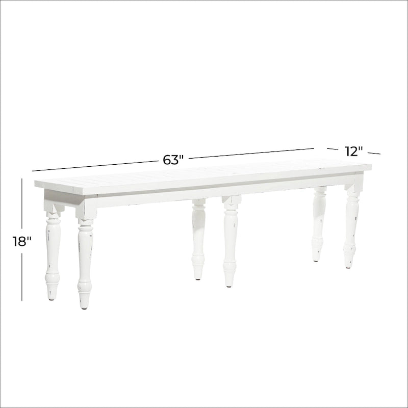 Banc Long et Mince en Bois - Blanc  12Lx63Px18H