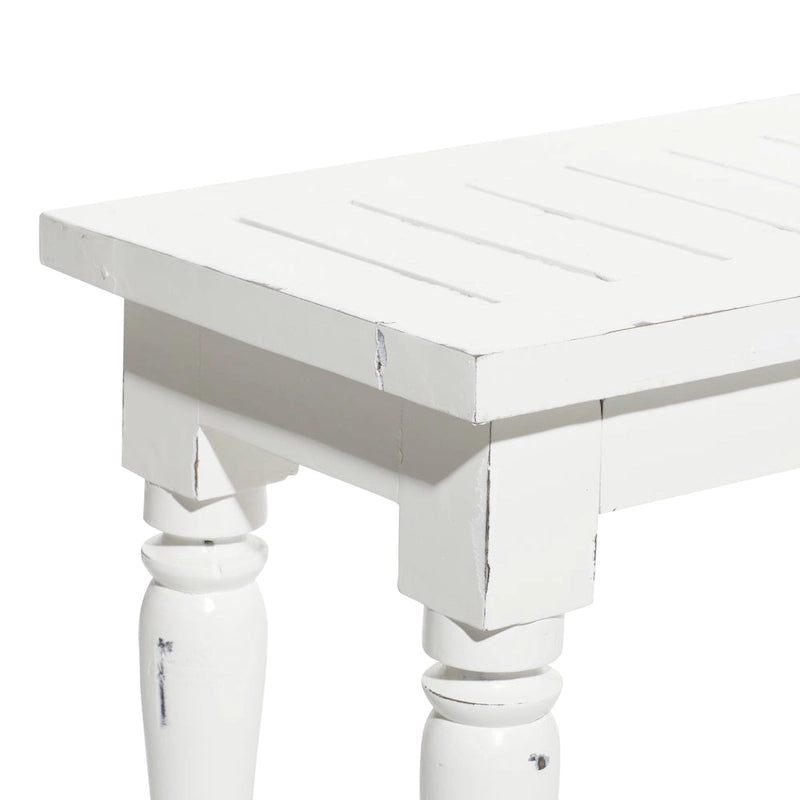 Banc Long et Mince en Bois - Blanc  12Lx63Px18H