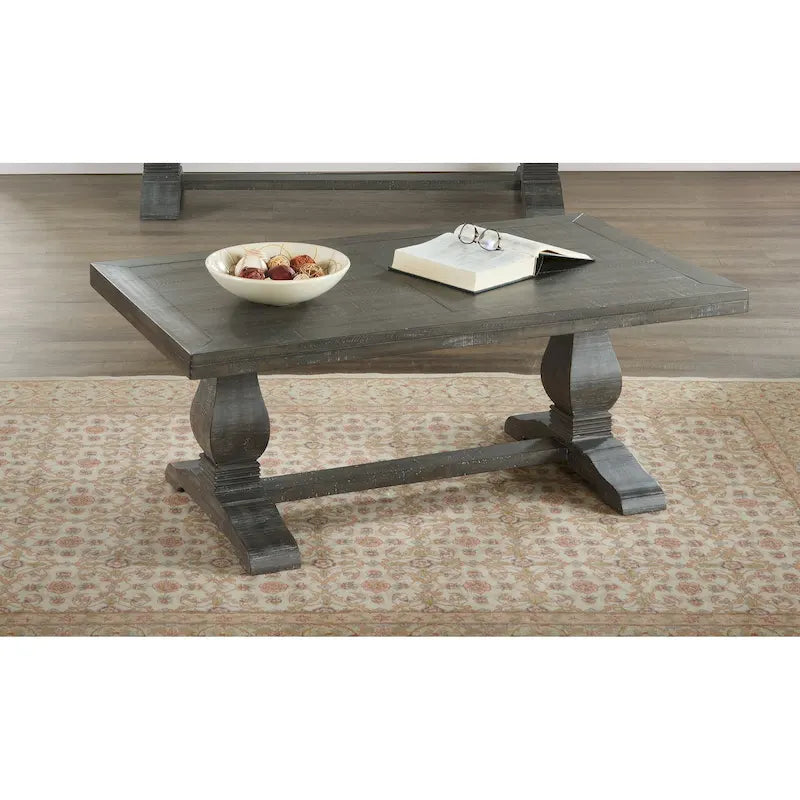 Table basse sur pied en bois massif de 50 cm
