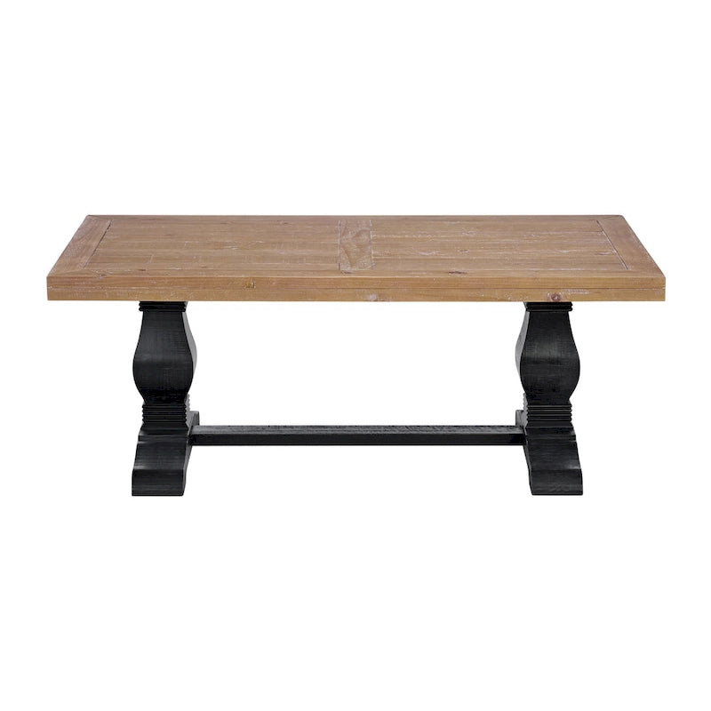 Table basse sur pied en bois massif de 50 cm