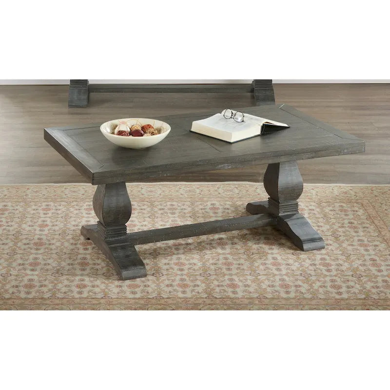 Table basse sur pied en bois massif de 50 cm