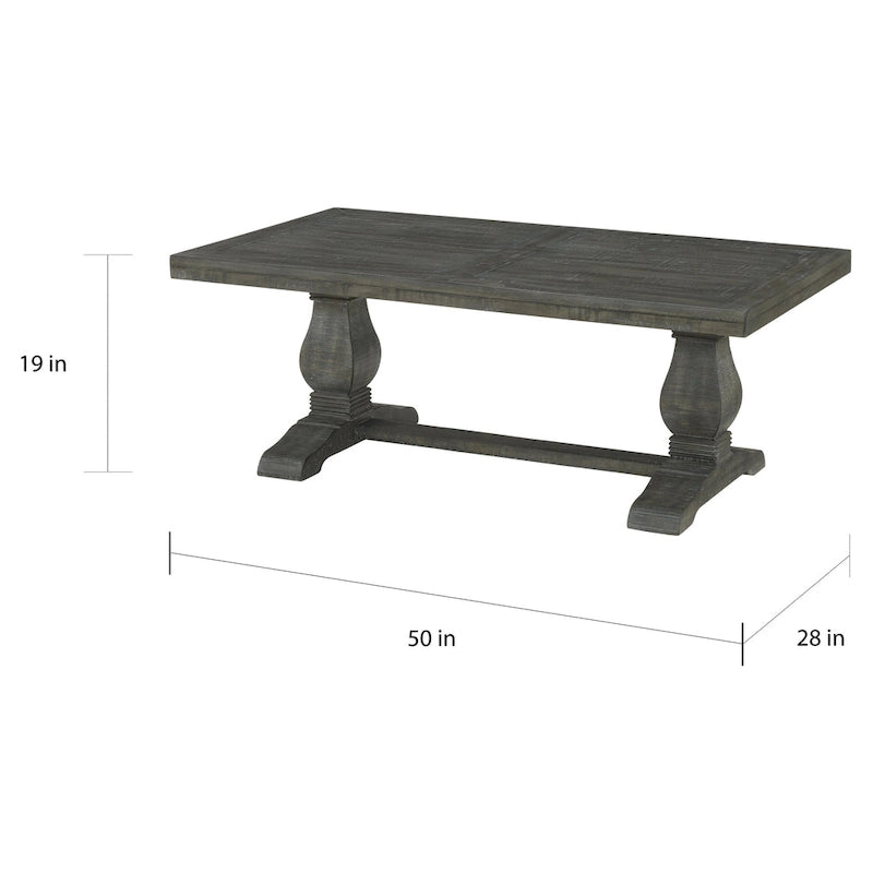 Table basse sur pied en bois massif de 50 cm