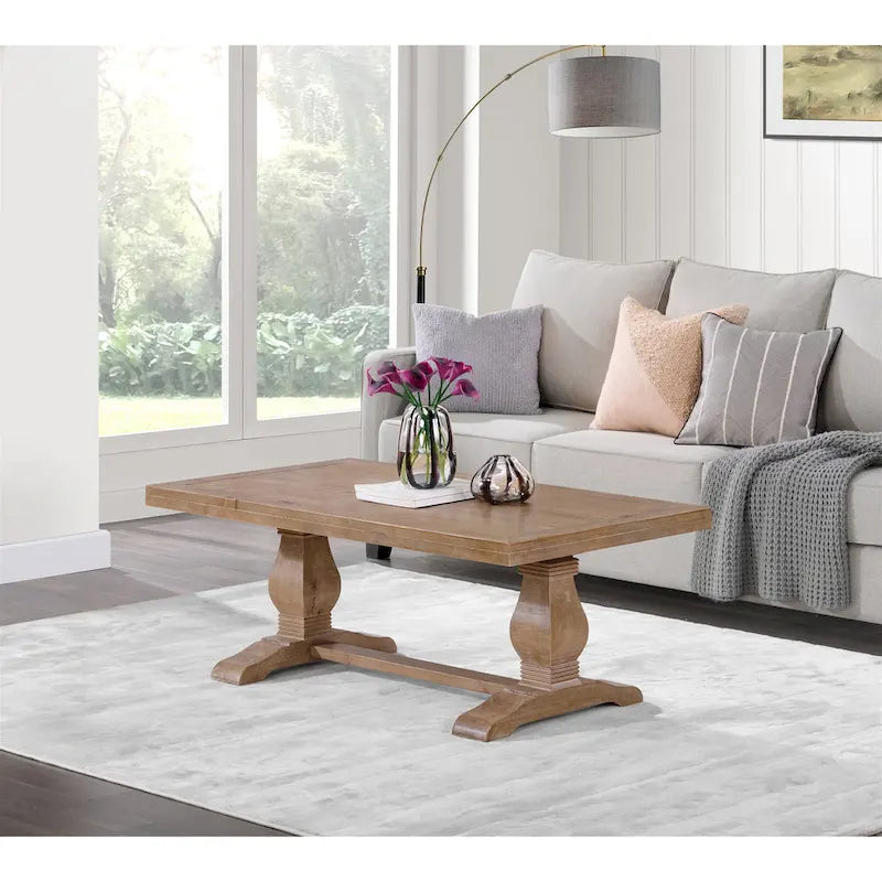 Table basse sur pied en bois massif de 50 cm