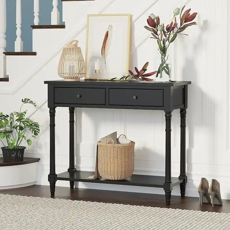 Table d'entrée avec tiroirs de rangement, console avec étagère