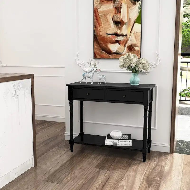 Table d'entrée avec tiroirs de rangement, console avec étagère