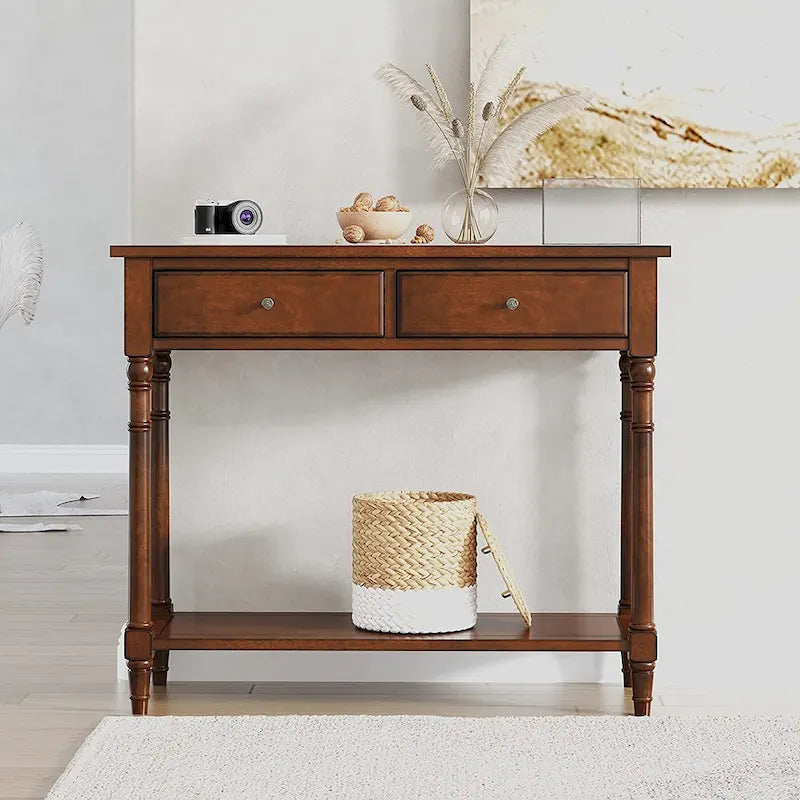 Table d'entrée avec tiroirs de rangement, console avec étagère