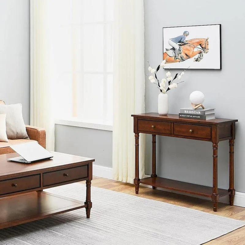 Table d'entrée avec tiroirs de rangement, console avec étagère