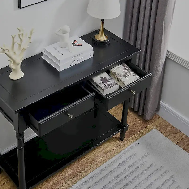 Table d'entrée avec tiroirs de rangement, console avec étagère