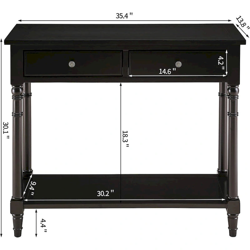 Table d'entrée avec tiroirs de rangement, console avec étagère