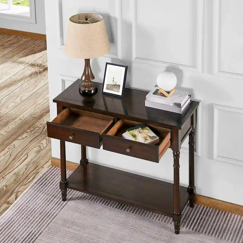 Table d'entrée avec tiroirs de rangement, console avec étagère