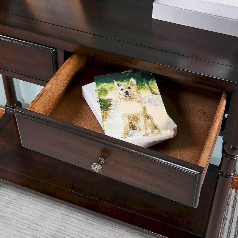 Table d'entrée avec tiroirs de rangement, console avec étagère