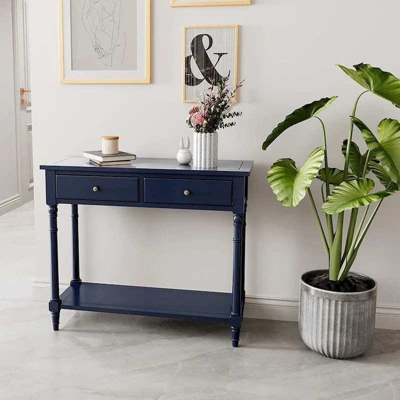 Table d'entrée avec tiroirs de rangement, console avec étagère
