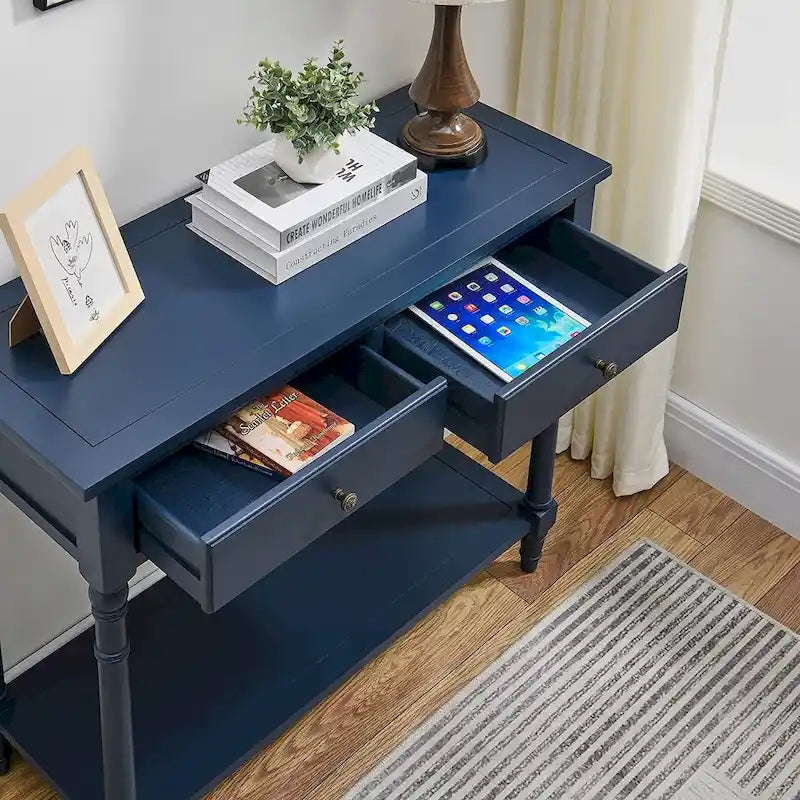 Table d'entrée avec tiroirs de rangement, console avec étagère