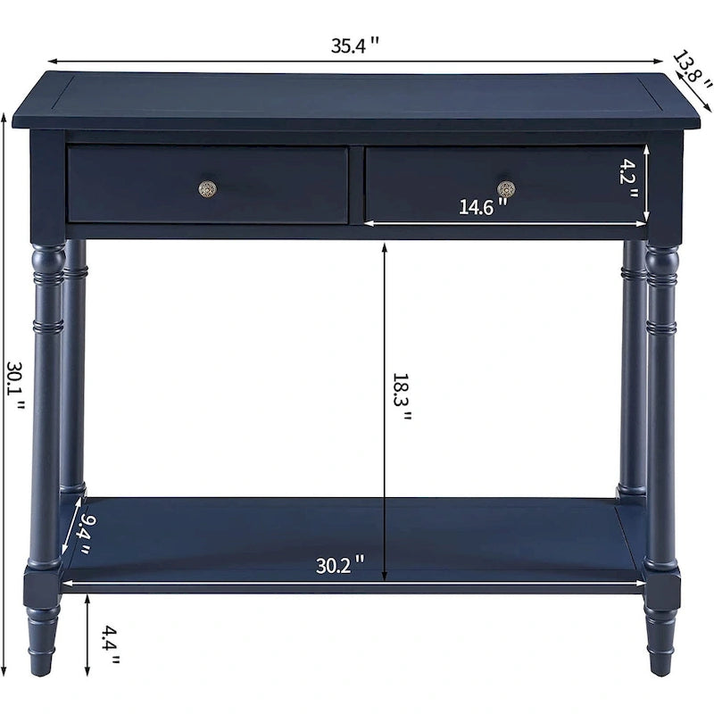 Table d'entrée avec tiroirs de rangement, console avec étagère