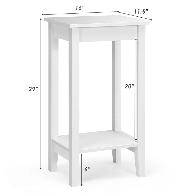 Table d'appoint à 2 niveaux, table de nuit haute, table de chevet avec étagère polyvalente