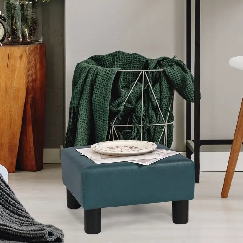 Petit pouf carré moderne en tissu pour repose-pieds