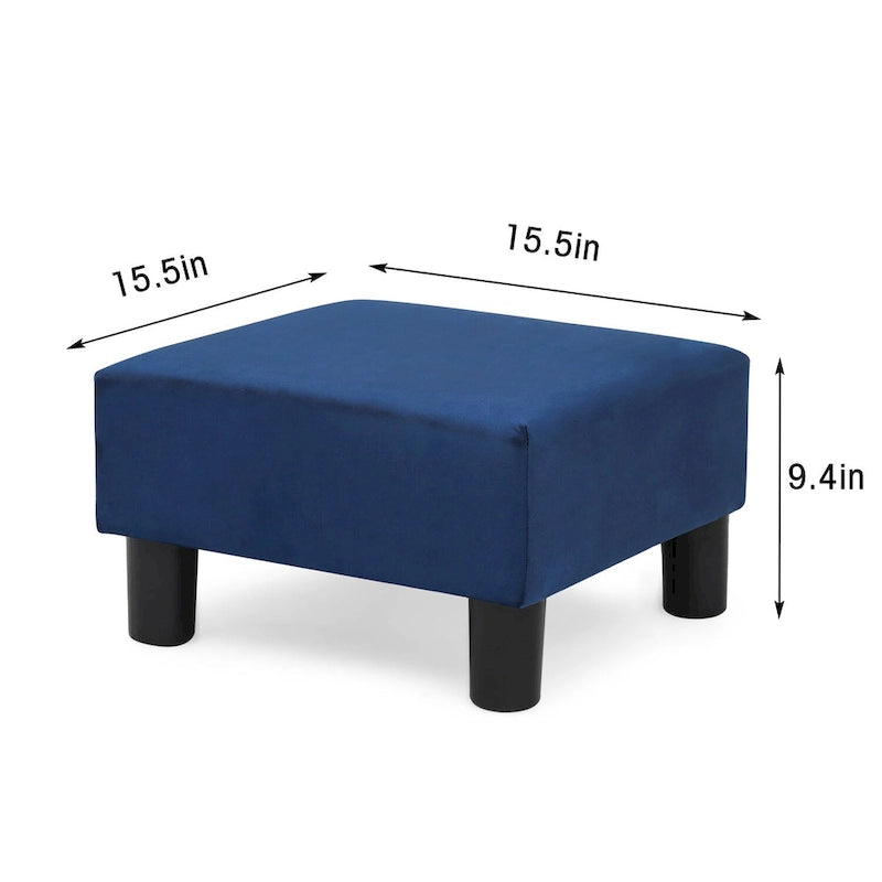 Petit pouf carré moderne en tissu pour repose-pieds
