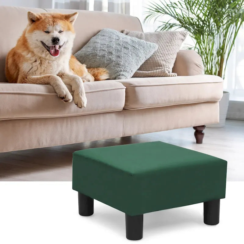 Petit pouf carré moderne en tissu pour repose-pieds