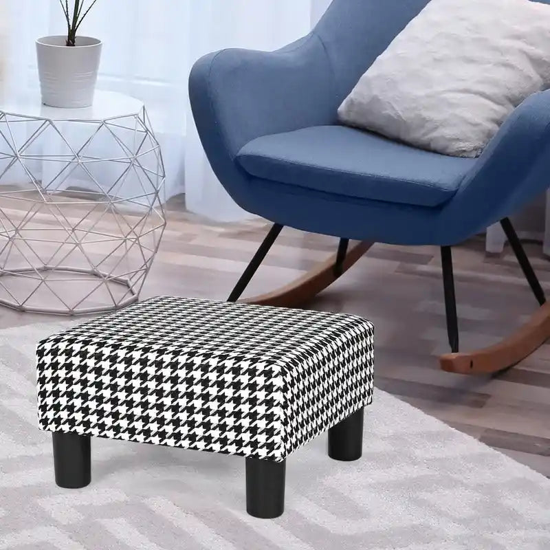 Petit pouf carré moderne en tissu pour repose-pieds