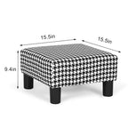 Petit pouf carré moderne en tissu pour repose-pieds