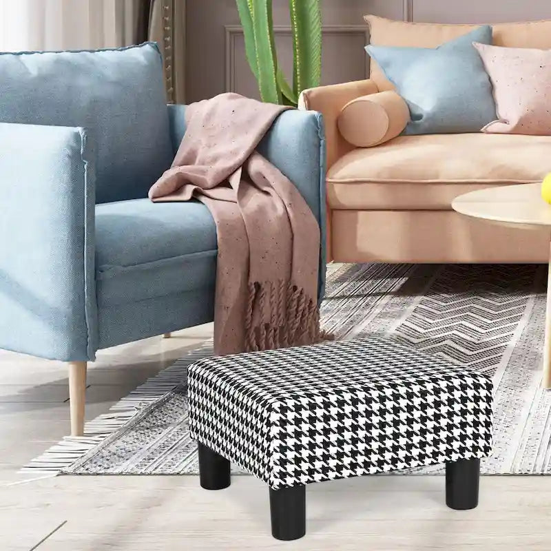 Petit pouf carré moderne en tissu pour repose-pieds